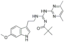 N'-(2,2-DIMETHYLPROPANOYL)-N-(4,6-DIMETHYL-2-PYRIMIDINYL)-N'-[2-(6-METHOXY-1H-INDOL-3-YL)ETHYL]GUANIDINE Struktur