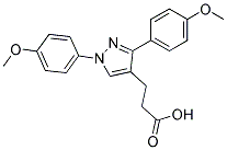 3-(1,3-BIS(4-METHOXYPHENYL)-1H-PYRAZOL-4-YL)PROPANOIC ACID Struktur