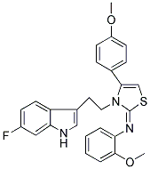 N-[3-[2-(6-FLUORO-1H-INDOL-3-YL)ETHYL]-4-(4-METHOXYPHENYL)-1,3-THIAZOL-2(3H)-YLIDENE]-2-METHOXYANILINE Struktur