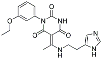 (5E)-1-(3-ETHOXYPHENYL)-5-(1-{[2-(1H-IMIDAZOL-5-YL)ETHYL]AMINO}ETHYLIDENE)PYRIMIDINE-2,4,6(1H,3H,5H)-TRIONE Struktur