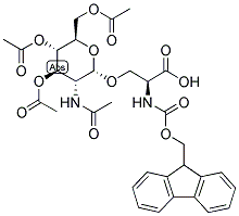 FMOC-L-SER(BETA-D-GLCNAC(AC)3)-OH Struktur