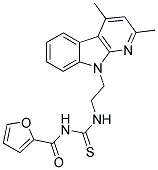 N-({[2-(2,4-DIMETHYL-9H-PYRIDO[2,3-B]INDOL-9-YL)ETHYL]AMINO}CARBONOTHIOYL)-2-FURAMIDE Struktur