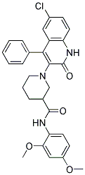 1-(6-CHLORO-2-OXO-4-PHENYL-1,2-DIHYDROQUINOLIN-3-YL)-N-(2,4-DIMETHOXYPHENYL)PIPERIDINE-3-CARBOXAMIDE Struktur