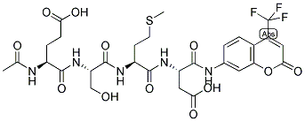 AC-GLU-SER-MET-ASP-7-AMINO-4-TRIFLUORO-METHYLCOUMARIN Struktur