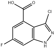 3-CHLORO-6-FLUORO-4-INDAZOLECARBOXYLIC ACID Struktur