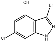 3-BROMO-6-CHLORO-4-HYDROXYINDAZOLE Struktur