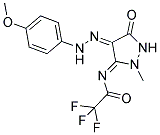 2,2,2-TRIFLUORO-N-{(3Z,4E)-4-[(4-METHOXYPHENYL)HYDRAZONO]-2-METHYL-5-OXOPYRAZOLIDIN-3-YLIDENE}ACETAMIDE Struktur