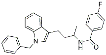 N-[3-(1-BENZYL-1H-INDOL-3-YL)-1-METHYLPROPYL]-4-FLUOROBENZAMIDE Struktur