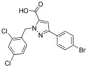 1-(2,4-DICHLOROBENZYL)-3-(4-BROMOPHENYL)-1H-PYRAZOLE-5-CARBOXYLIC ACID Struktur