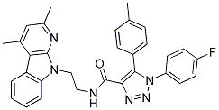 N-(2-(2,4-DIMETHYL-9H-PYRIDO[2,3-B]INDOL-9-YL)ETHYL)-1-(4-FLUOROPHENYL)-5-P-TOLYL-1H-1,2,3-TRIAZOLE-4-CARBOXAMIDE Struktur