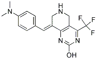 8-(E)-P-DIMETHYLAMINOBENZYLIDENE-5,6,7,8-TETRAHYDRO-2-HYDROXY-4-(TRIFLUOROMETHYL)PYRIDO-[4,3-D]-PYRIMIDINE Struktur