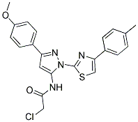 2-CHLORO-N-{3-(4-METHOXYPHENYL)-1-[4-(4-METHYLPHENYL)-1,3-THIAZOL-2-YL]-1H-PYRAZOL-5-YL}ACETAMIDE Struktur