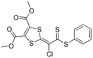 DIMETHYL 2-[1-CHLORO-2-(PHENYLTHIO)-2-THIOXOETHYLIDENE]-1,3-DITHIOLE-4,5-DICARBOXYLATE Struktur