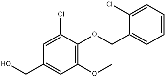 (3-CHLORO-4-[(2-CHLOROBENZYL)OXY]-5-METHOXYPHENYL)METHANOL Struktur