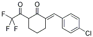 2-(E)-(P-CHLOROBENZYLIDENE)-6-(TRIFLUOROACETYL)CYCLOHEXANONE Struktur