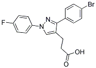 3-(3-(4-BROMOPHENYL)-1-(4-FLUOROPHENYL)-1H-PYRAZOL-4-YL)PROPANOIC ACID Struktur