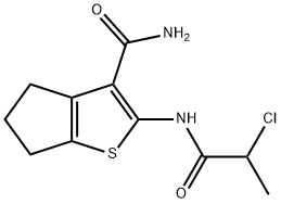 2-[(2-CHLOROPROPANOYL)AMINO]-5,6-DIHYDRO-4H-CYCLOPENTA[B]THIOPHENE-3-CARBOXAMIDE Struktur