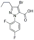 4-BROMO-1-(2,4-DIFLUOROPHENYL)-3-PROPYL-1H-PYRAZOLE-5-CARBOXYLIC ACID Struktur