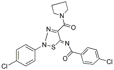 4-CHLORO-N-[(5Z)-2-(4-CHLOROPHENYL)-4-(PYRROLIDIN-1-YLCARBONYL)-1,2,3-THIADIAZOL-5(2H)-YLIDENE]BENZAMIDE Struktur