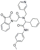 2-(CYCLOHEX-3-ENYL)-2-(2-(2,3-DIOXOINDOLIN-1-YL)-N-(PYRIDIN-3-YLMETHYL)ACETAMIDO)-N-(4-METHOXYPHENYL)ACETAMIDE Struktur