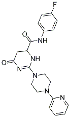 N-(4-FLUOROPHENYL)-6-OXO-2-(4-PYRIDIN-2-YLPIPERAZIN-1-YL)-3,4,5,6-TETRAHYDROPYRIMIDINE-4-CARBOXAMIDE Struktur