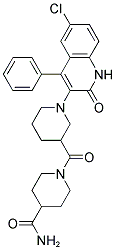 1-{[1-(6-CHLORO-2-OXO-4-PHENYL-1,2-DIHYDRO-3-QUINOLINYL)-3-PIPERIDINYL]CARBONYL}-4-PIPERIDINECARBOXAMIDE Struktur