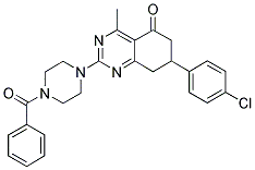 2-(4-BENZOYL-1-PIPERAZINYL)-7-(4-CHLOROPHENYL)-4-METHYL-7,8-DIHYDRO-5(6H)-QUINAZOLINONE Struktur