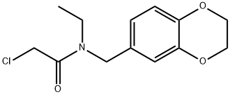 2-CHLORO-N-(2,3-DIHYDRO-1,4-BENZODIOXIN-6-YLMETHYL)-N-ETHYLACETAMIDE Struktur