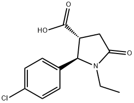 (2R,3R)-2-(4-CHLOROPHENYL)-1-ETHYL-5-OXOPYRROLIDINE-3-CARBOXYLIC ACID Struktur