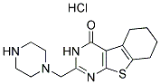 2-(PIPERAZIN-1-YLMETHYL)-5,6,7,8-TETRAHYDRO[1]BENZOTHIENO[2,3-D]PYRIMIDIN-4(3H)-ONE HYDROCHLORIDE Struktur