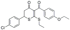 2-(4-CHLOROPHENYL)-5-(4-ETHOXYBENZOYL)-6-ETHYLSULFANYL-2,3-DIHYDROTHIOPYRAN-4-ONE Struktur