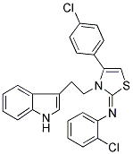 N-(2-CHLOROPHENYL)-N-[(2E)-4-(4-CHLOROPHENYL)-3-[2-(1H-INDOL-3-YL)ETHYL]-1,3-THIAZOL-2(3H)-YLIDENE]AMINE Struktur