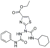 ETHYL 2-{2-(ANILINOCARBONYL)-1-[(CYCLOHEXYLAMINO)CARBONYL]HYDRAZINO}-1,3-THIAZOLE-4-CARBOXYLATE Struktur