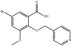 5-BROMO-3-METHOXY-2-(PYRIDIN-4-YLMETHOXY)BENZOIC ACID Struktur