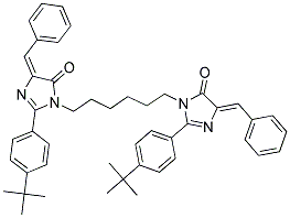 (Z)-4-BENZYLIDENE-1-(6-((E)-4-BENZYLIDENE-2-(4-TERT-BUTYLPHENYL)-5-OXO-4,5-DIHYDROIMIDAZOL-1-YL)HEXYL)-2-(4-TERT-BUTYLPHENYL)-1H-IMIDAZOL-5(4H)-ONE Struktur