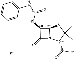 BENZYLPENICILLIN POTASSIUM, [ACETAMIDO-1,2-14C]- Struktur