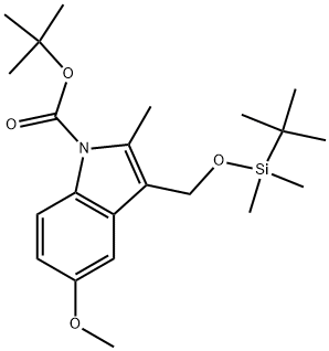 3-(T-BUTYLDIMETHYLSILANYLOXYMETHYL)-5-METHOXY-2-METHYLINDOLE-1-CARBOXYLIC ACID T-BUTYL ESTER Struktur