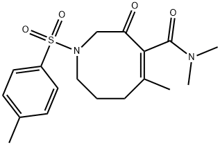 5-METHYL-3-OXO-1-(TOLUENE-4-SULFONYL)-1,2,3,6,7,8-HEXAHYDROAZOCINE-4-CARBOXYLIC ACID DIMETHYLAMIDE Struktur