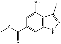 4-AMINO-3-IODO-6-INDAZOLECARBOXYLIC ACID METHYL ESTER Struktur