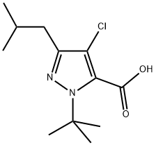 1-(TERT-BUTYL)-4-CHLORO-3-(2-METHYLPROPYL)-1H-PYRAZOLE-5-CARBOXYLIC ACID Struktur