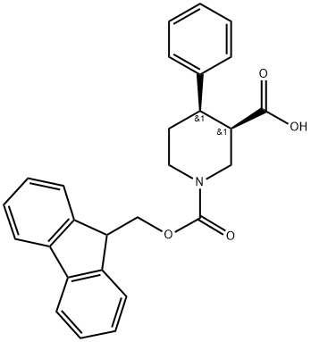 RACEMIC FMOC-CIS-4-PHENYLPIPERIDINE-3-CARBOXYLIC ACID Struktur