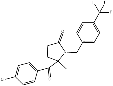 5-(4-CHLOROBENZOYL)-5-METHYL-1-[4-(TRIFLUOROMETHYL)BENZYL]PYRROLIDIN-2-ONE Struktur