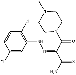 (2E)-2-[(2,5-DICHLOROPHENYL)HYDRAZONO]-3-(4-METHYLPIPERAZIN-1-YL)-3-OXOPROPANETHIOAMIDE Struktur