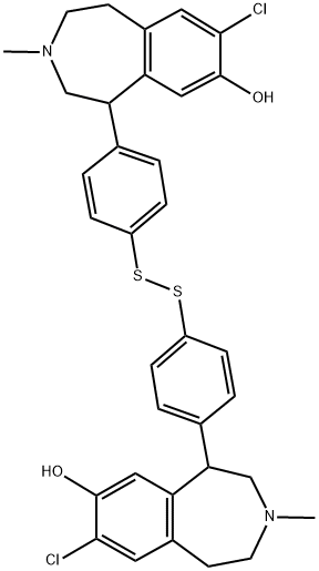 7-CHLORO-8-HYDROXY-3-METHYL-1-(4-THIOPHENYL)-2,3,4,5-TETRAHYDRO-1H-3-BENZAZEPINE DIMER Struktur