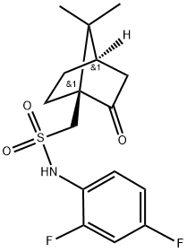 1-((((2,4-DIFLUOROPHENYL)AMINO)SULFONYL)METHYL)-7,7-DIMETHYLBICYCLO[2.2.1]HEPTAN-2-ONE Struktur