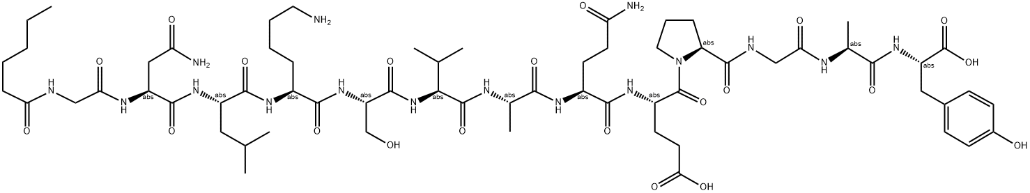 CAPROYL-GLY-ASN-LEU-LYS-SER-VAL-ALA-GLN-GLU-PRO-GLY-ALA-TYR Struktur