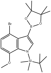 4-BROMO-1-(TERT-BUTYL-DIMETHYL-SILANYL)-7-METHOXY-1H-INDOLE-3-BORONIC ACID PINACOL ESTER Struktur