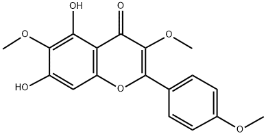 5,7-DIHYDROXY-3,6-DIMETHOXY-2-(4-METHOXY-PHENYL)-CHROMEN-4-ONE Struktur