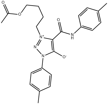 1-[4-(ACETYLOXY)BUTYL]-3-(4-METHYLPHENYL)-5-(4-TOLUIDINOCARBONYL)-3H-1,2,3-TRIAZOL-1-IUM-4-OLATE Struktur