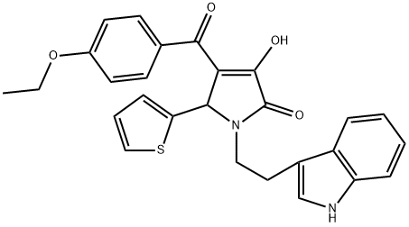 4-(4-ETHOXYBENZOYL)-3-HYDROXY-1-[2-(1H-INDOL-3-YL)ETHYL]-5-(2-THIENYL)-1,5-DIHYDRO-2H-PYRROL-2-ONE Struktur